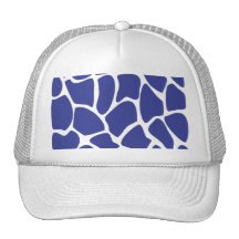 Giraffe Print Pattern in Dark Blue. Mesh Hats