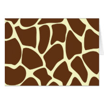 Giraffe Print Pattern in Dark Brown. Greeting Cards