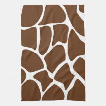 Giraffe Print Pattern in Dark Brown. Hand Towel