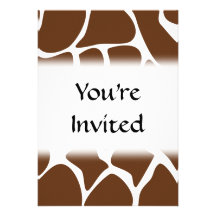 Giraffe Print Pattern in Dark Brown. Invite