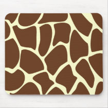 Giraffe Print Pattern in Dark Brown. Mouse Mat