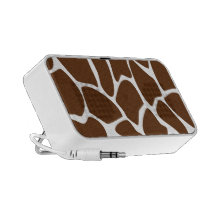 Giraffe Print Pattern in Dark Brown. Travelling Speakers