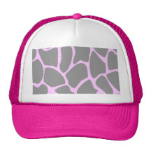 Giraffe Print Pattern in Grey. Mesh Hats