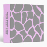 Giraffe Print Pattern in Grey. Vinyl Binder