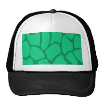 Giraffe Print Pattern in Jade Green. Hats