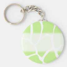 Giraffe Print Pattern in Light Lime Green. Keychain