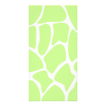 Giraffe Print Pattern in Light Lime Green. Photo Card Template