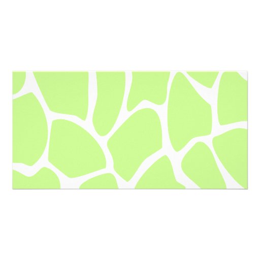 Giraffe Print Pattern in Light Lime Green. Customized Photo Card