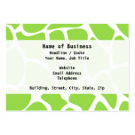 Giraffe Print Pattern in Lime Green. Business Card Templates