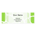 Giraffe Print Pattern in Lime Green. Business Card Template