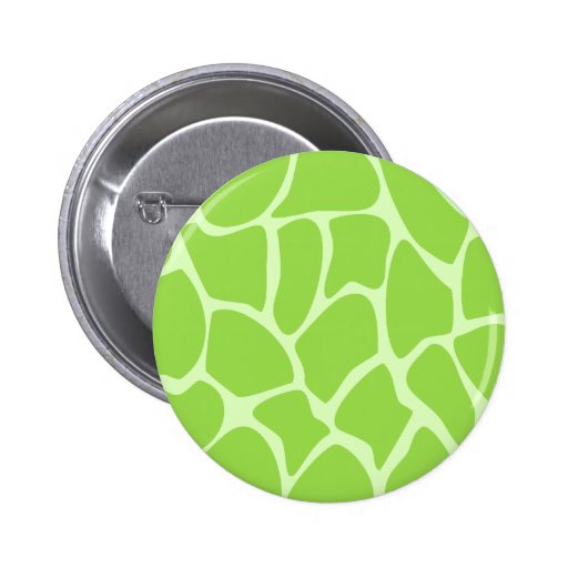 Giraffe Print Pattern in Lime Green. Button
