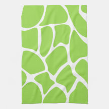 Giraffe Print Pattern in Lime Green. Hand Towels