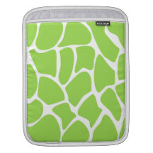 Giraffe Print Pattern in Lime Green. iPad Sleeves