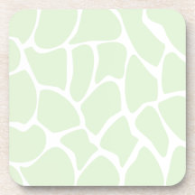 Giraffe Print Pattern in Mint Green. Drink Coasters