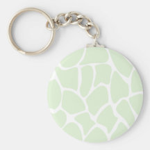 Giraffe Print Pattern in Mint Green. Key Chain