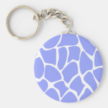 Giraffe Print Pattern in Sky Blue. Key Chain