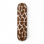 Giraffe Print. Skin Pattern. Dark Brown. Custom skateboards