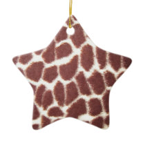 Giraffe Print Star Christmas Ornament