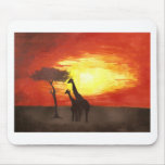 Giraffe Silhouette Mousepad