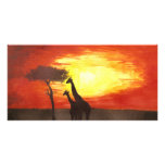 Giraffe Silhouette photo cards