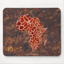 Giraffe Spots Map of AFRICA Wildlife Mouse Pads