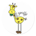 Giraffe Stick Figure Stickers Sticker