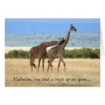 Giraffe Valentine's Day Card