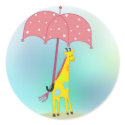 giraffe with umbrella stickers