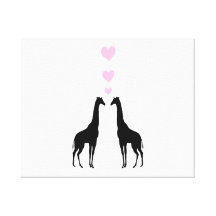 Giraffes in Love Canvas Prints