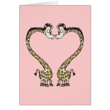 Giraffes In Love Card