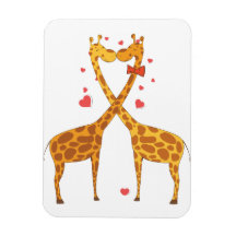 Giraffes in Love Flexible Magnets