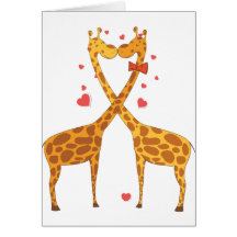 Giraffes in Love Greeting Card