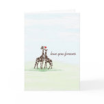Giraffes in Love Valentine Card