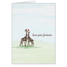 Giraffes in Love Valentine Card