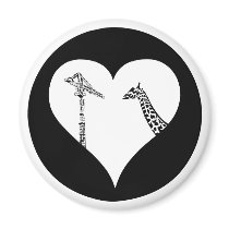 Giraffes Love Cranes Magnet
