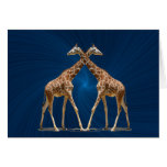 GIRAFFES ON BLUE CARD