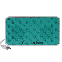 Giraffes on turquoise pattern portable speaker