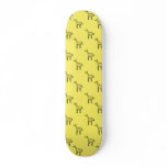 Giraffes on yellow skateboard deck