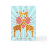 giraffes valentines day card