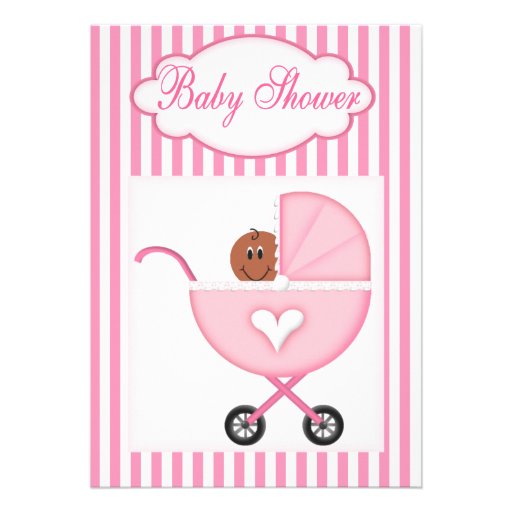 Girl African American Baby Shower Invitations