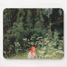 Girl among the wild flowers, 1880 mouse pads