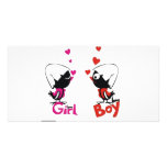 Girl and boy love photo cards