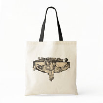 Girl and Boy Reading Canvas Bag