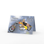 Girl and chopper 60 Birthday card
