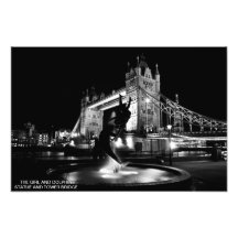 Girl And Dolphin Statue And Tower Bridge Photo