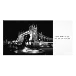 Girl And Dolphin Statue And Tower Bridge Photo Card