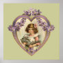 Girl And Kitten Heart Print