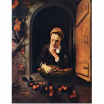 Girl At A Window Known As 'The Daydreamer'., Cut Out