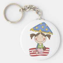 Girl at Beach T-shirts and Gifts Key Chain
