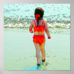 Girl at the Beach Poster